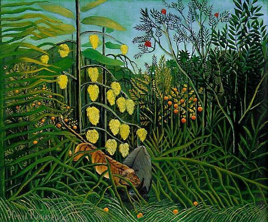 Henri Rousseau The Jungle - Tiger Attacking a Buffalo